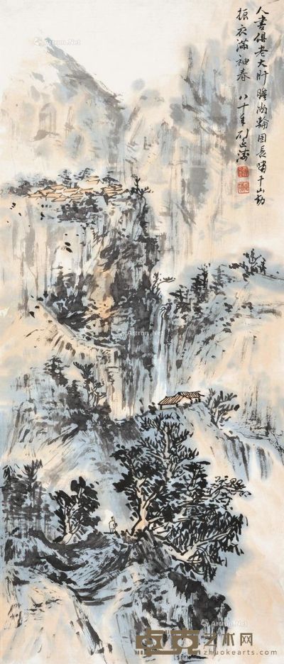 刘延涛 山水 98×42cm