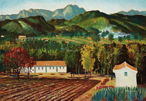 余本 1959年作 兴隆农场 油彩 画布