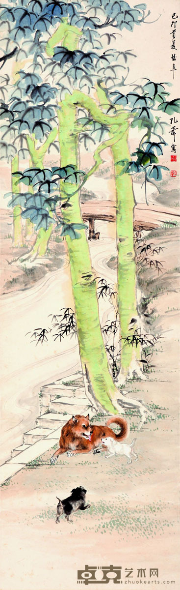 孔小瑜 河边嬉戏 105×32cm