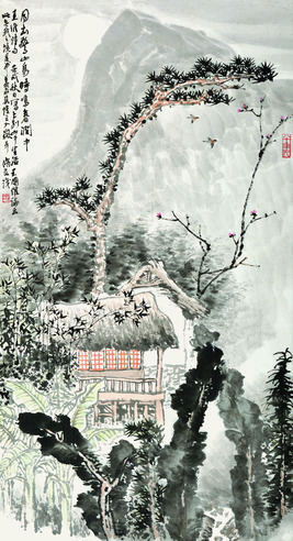 朱修立 月出惊山鸟