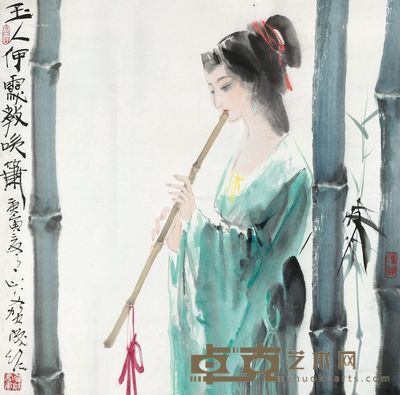 贺成 玉人何处教吹箫 69×69cm