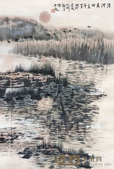 罗平安 清河晨曲 68×45.5cm