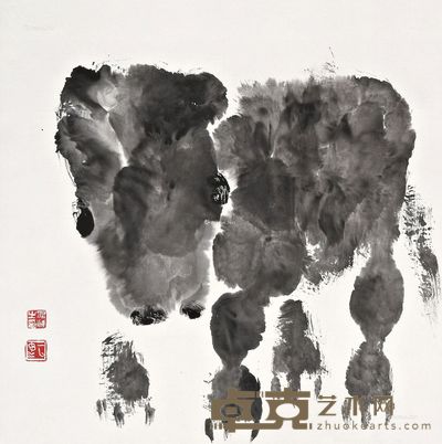 晁海 牛 68×68cm