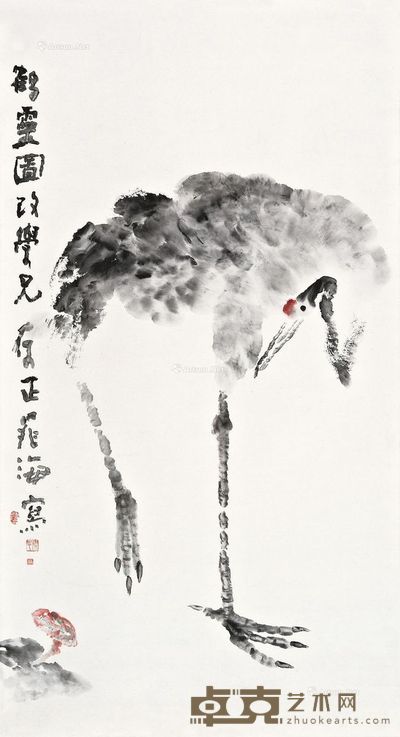 晁海 鹤灵图 128×68cm