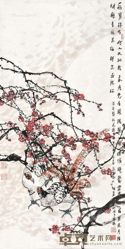 江文湛 一树寒林外 138.5×69.5cm
