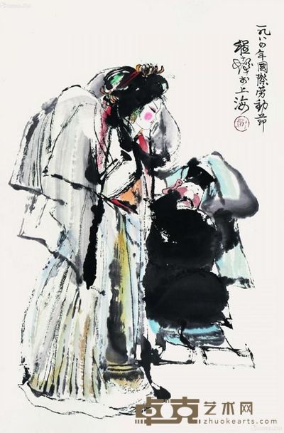 程十髪 人物 68×44cm