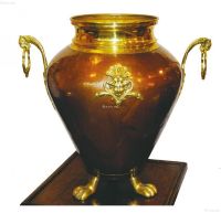 法国百年古董手工纯铜鎏金壶
