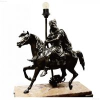法国百年纯铜古董马像台灯