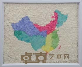 纸浆画 中国地图 