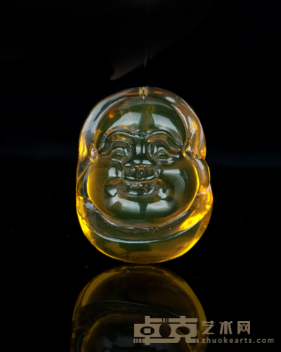 蓝珀佛头挂件 6×1.7×1cm