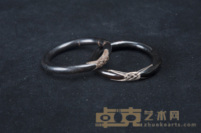清  海流手镯两只 内径：6.1 ，内径：6cm
