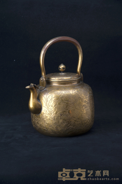 满工铜鎏金水壶 高:27CM