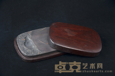 清 云蝠麻子坑端州砚 17×12×1.8cm