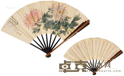 杰生 黄德寿 微书 菊花 18×49cm