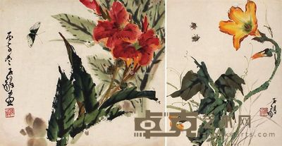 陈子毅 花虫 42×35cm×2