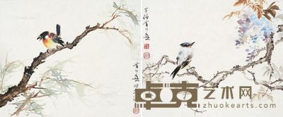 黄幻吾 花鸟 27×32cm×2