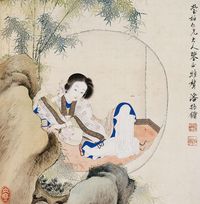 潘振镛 仕女