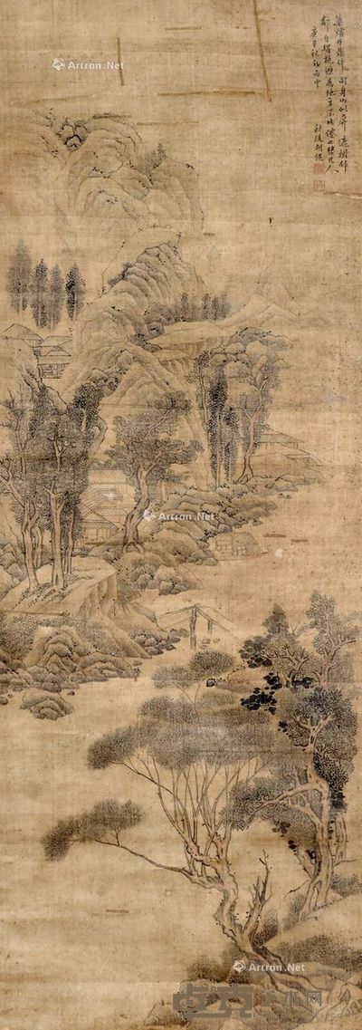 胡慥 山水 157×55cm
