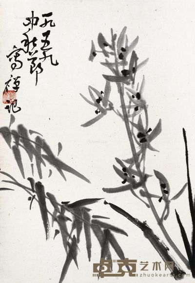 李苦禅 墨竹 51×36cm