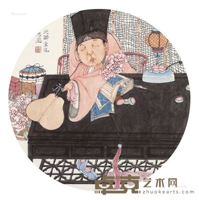 吴浩 沈醉东风 33×33cm