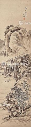 郭雪湖 仿一峯笔意山水