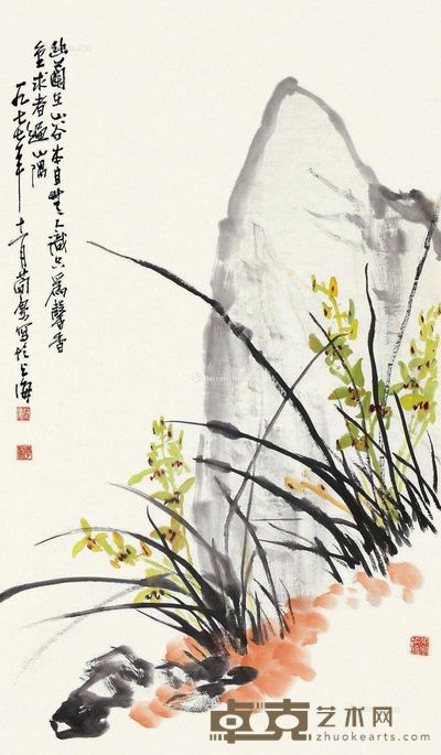 曹简楼 山谷幽兰 119×69cm
