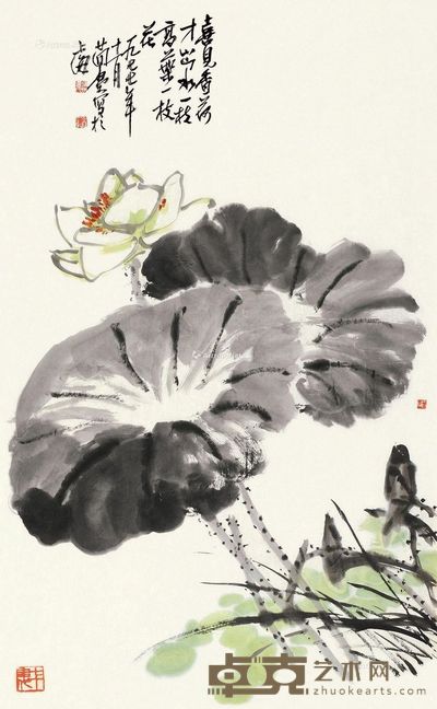曹简楼 香荷出水 97×60cm