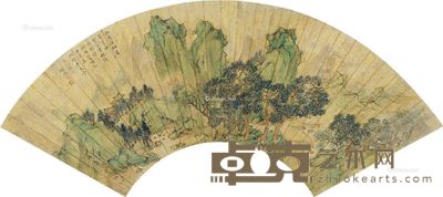 顾鸿逵 松林古寺 17×53cm