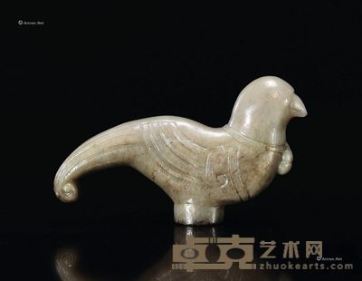 明 青白玉鸠首 长13cm