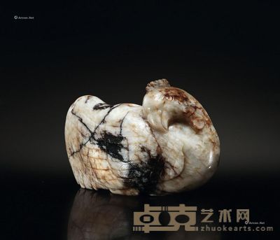 清早期 火烧玉沁色公鸡 长7cm