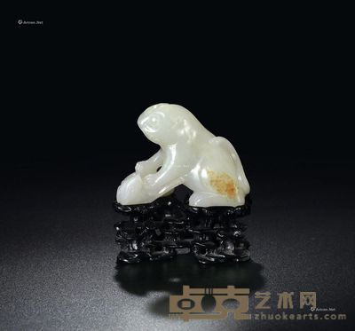 明 白玉“逐鹿”纸镇 长6.5cm；高5.5cm