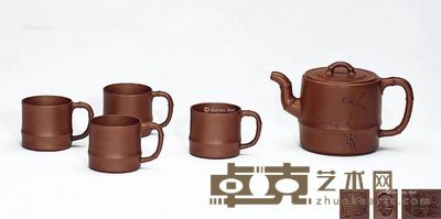 范永艳（王翔刻）·高竹节套壶 高9cm；宽14cm