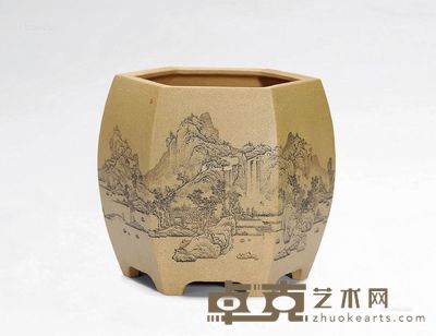 王翔·六角笔筒 高20cm；宽20cm