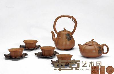 刘梦爱·古线瓜提 提梁壶高17cm；宽12cm；公道壶高8cm；宽14cm