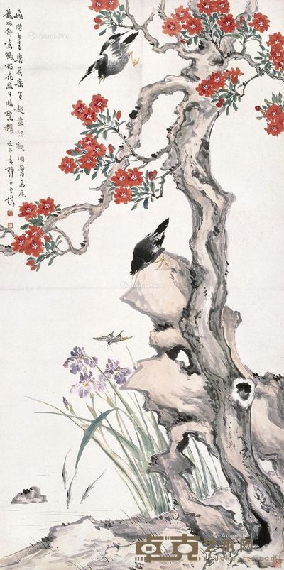 王伟 花鸟 135×68cm