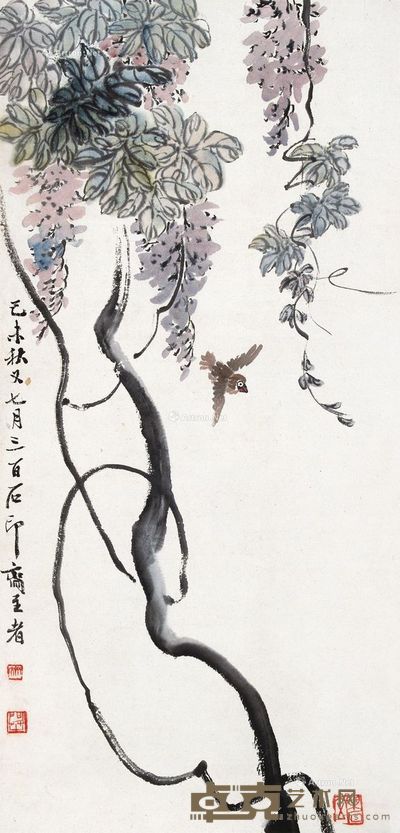 齐白石 花鸟 84.5×41cm