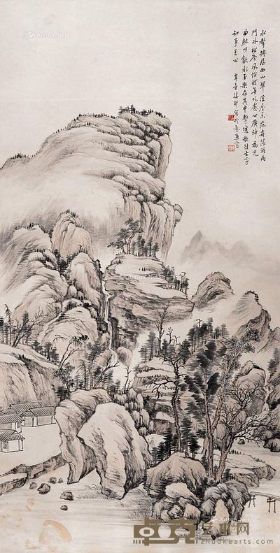 楼辛壶 西山湖翠 133.5×67cm