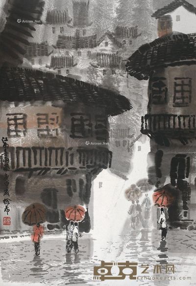 徐希 江南喜雨图 94.5×65cm