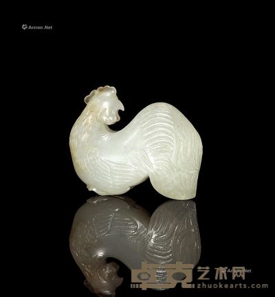 清中期 白玉鸡 长5cm