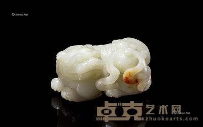 明 白玉狮子 长9.5cm