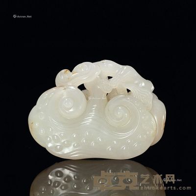 清 白玉灵芝如意坠 长6.2cm