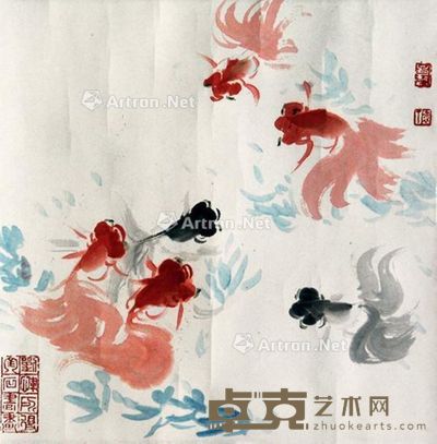 范昌乾 金鱼 34.5×34.5cm