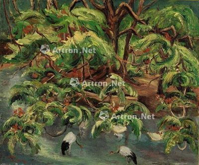 陈澄波 1937年作 嘉义公园 油画画布