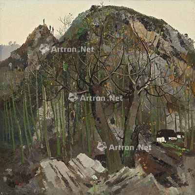 吴冠中 1972年作 黔灵山 油画木板