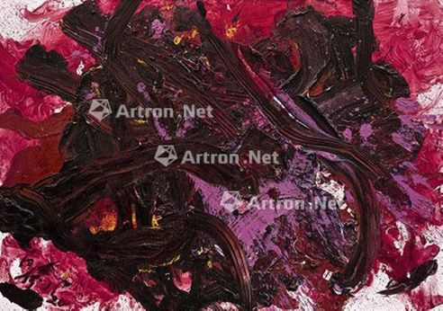 白发一雄 2000年作 犀后 油画画布 画框