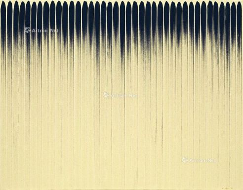 李禹焕 1978年作 从线 矿物颜料、胶水画布 画框