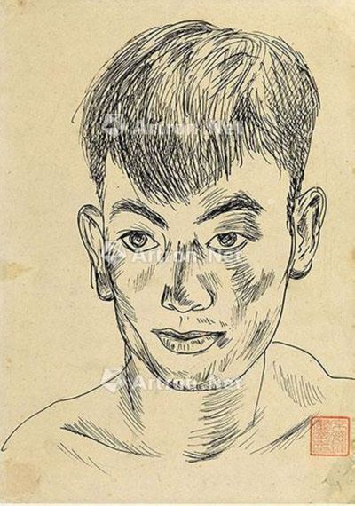 1960至1962年作 自画像 钢笔纸本