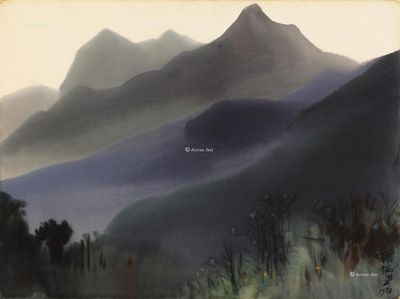1978年作 东势山景 水彩纸本