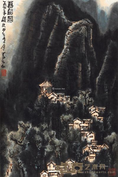 李可染 暮韵图 68×45cm