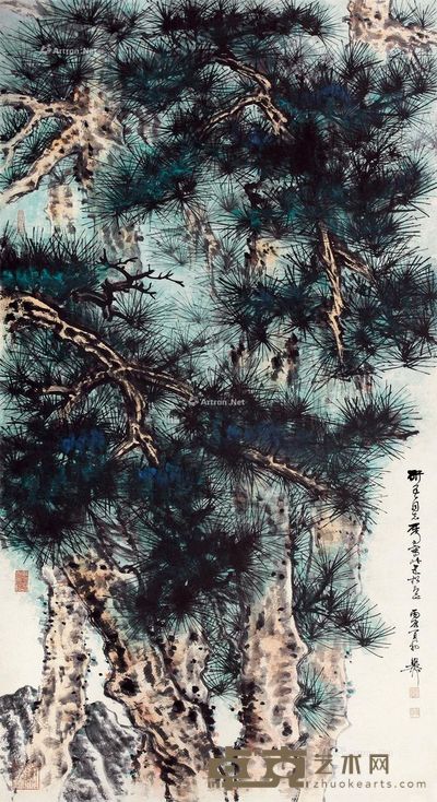 谢稚柳 五松图 151×82cm